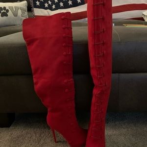 Over the knee heeled boots